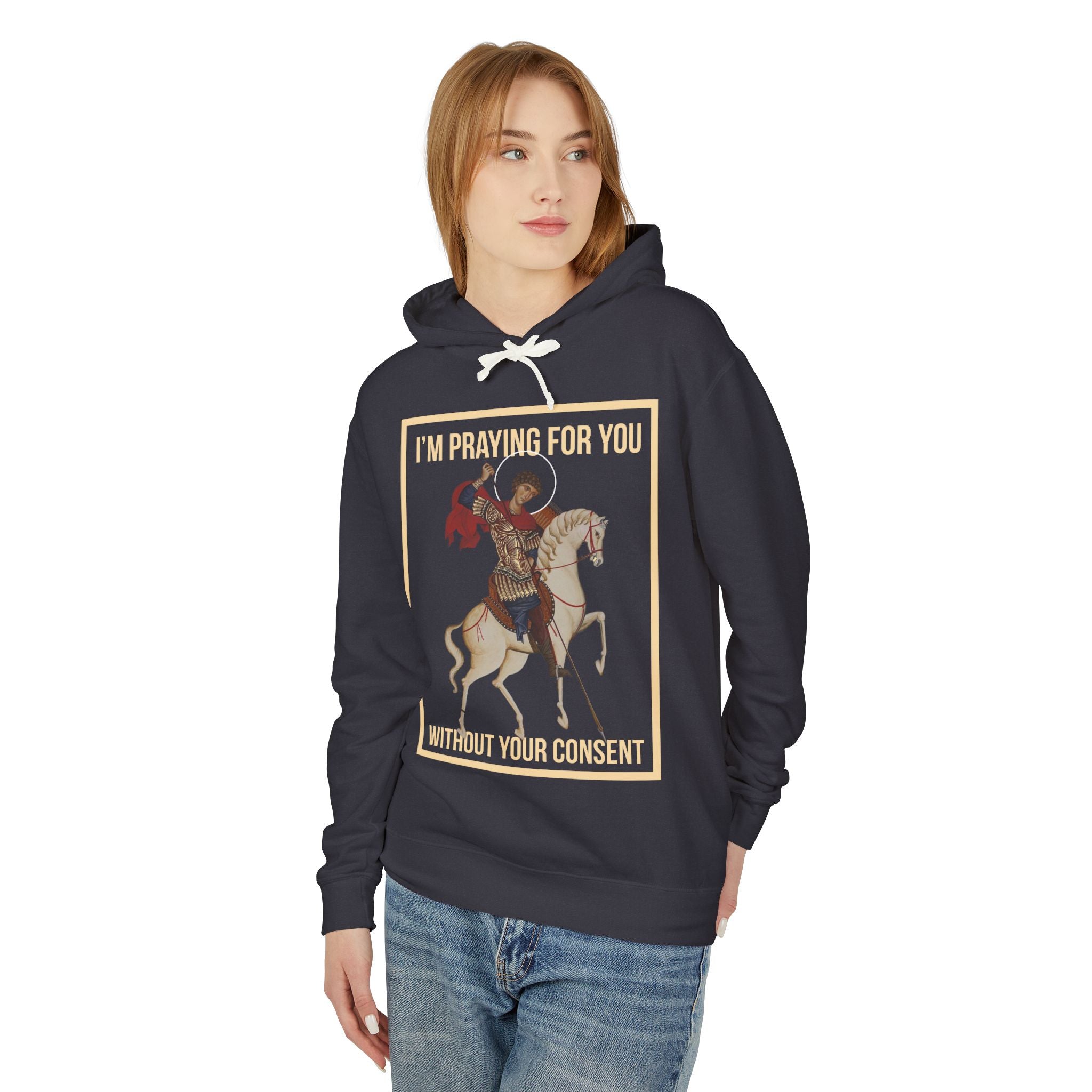 Praying Knight Hoodie, Unisex Lightweight Hooded Sweatshirt, Inspirational Sweatshirt, Gift for Believers, Faith-Based Apparel, Cozy [...]